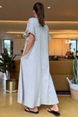 Made in Italy Summer Oscar Pure Cotton T Shirt Dress Stone /11 =
